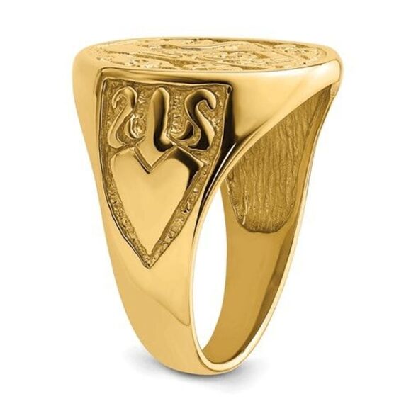 10k Men's Polished and Grooved (Not Enameled) Masonic Ring - Picture 4 of 7